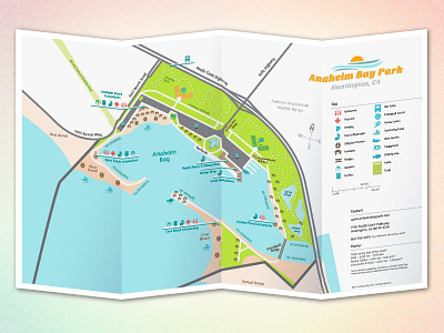 Anaheim Bay Map bay beach fold grass icons map roads