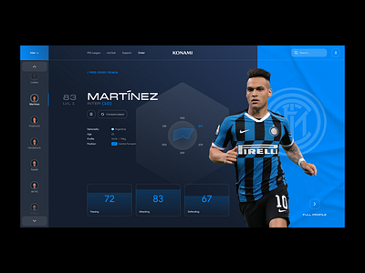 Player Profile Concept concept dark data design football game profile stats ui uiux ux web website