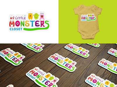 Logo concept for baby/kids clothing online store baby clothing kids little monster