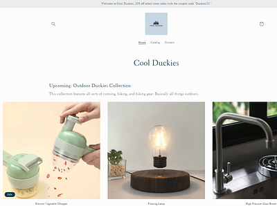 Cool Duckies Home Page web design