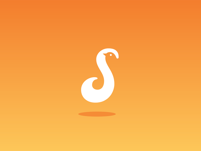Swiftly appdesign bird illustration logo logodesign orange s s with bird swiftly wip