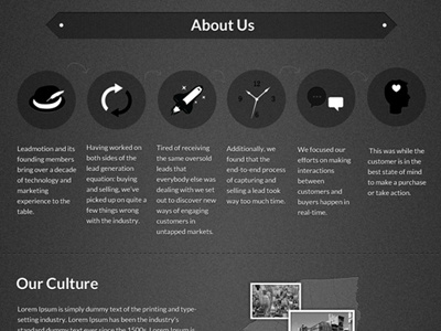 About Us circles grey grid handdrawn icons illustration infographic noise