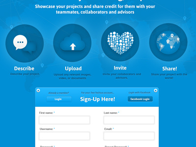 Map blue asap icons map sign-up login button facebook signup web app website form masthead