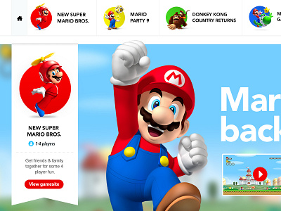 Nintendo Wii catalogue site buttons design elements nintendo ui web