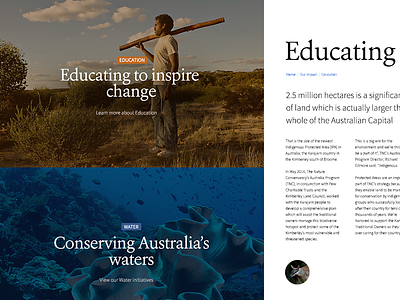 Nature Conservancy conservation nature not for profit typography web