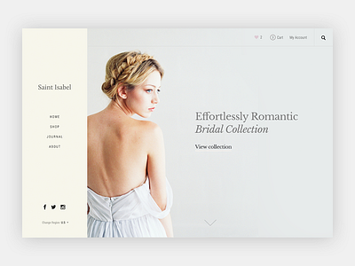Bridal bridal ecommerce minimal shop soft typography