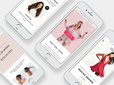 Luxy Hair – Mobile ecommerce fashion luxy hair smb typography