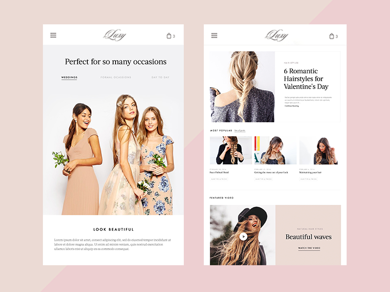 Luxy - Tablet typography fashion smb luxy hair ecommerce