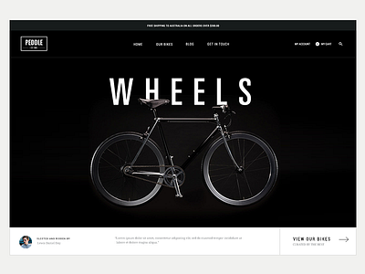 Peddle bikes black ecommerce shopify typography