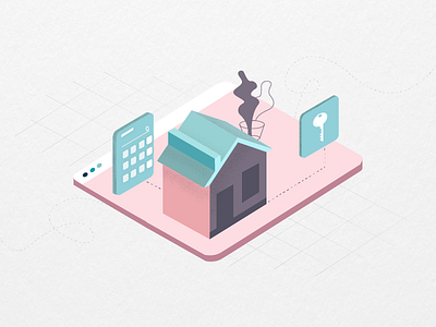 IOT color illustration iot isometric ui ux web