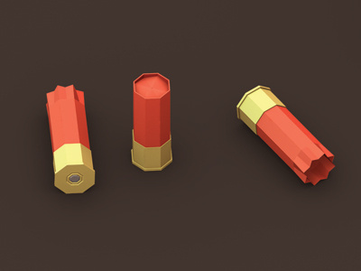 Shells 3d ammo bullet bullets gun low lowpoly maya photoshop poly render shell shot shotgun table wood