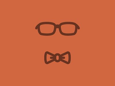 Mr Winter bowtie glasses illustration red vector