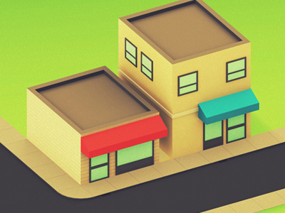 Buildings 3d low maya poly