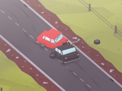 Crash 3d car crash game landscape low low poly lowpoly maya photoshop poly