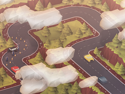 See And Be Seen 2012 3d car hill isometric low lowpoly maya photo photoshop poly road safety shop speed