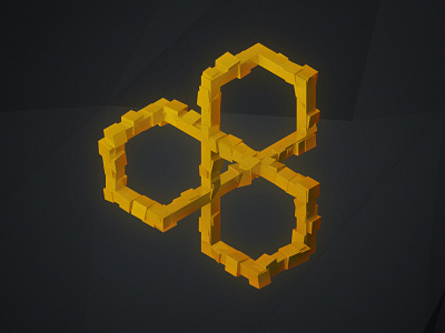 Illusion 04 3d c4d cinema geometric gold illusion impossible iso isometric object render