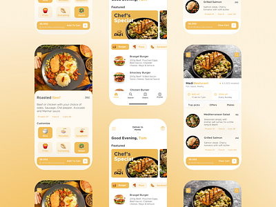 Food Delivery App Concept app branding design illustration prod ui ux