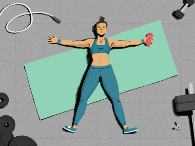 Post-workout shake gym illustration illustration for motion school of motion shake weights workout