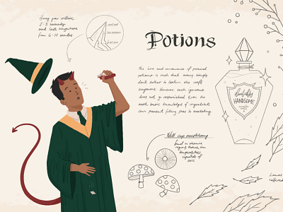 Potions class camp cloakwood devil illustration illustration for motion potion school of motion wizard