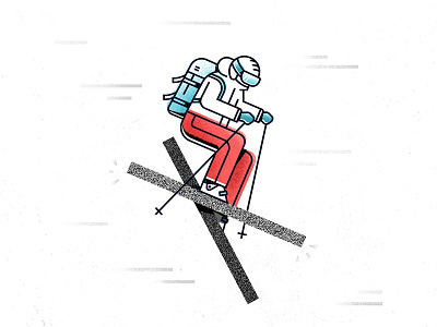 Signed, sealed, SENT design illustration ski skiing