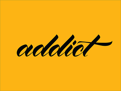 ADDICT brush pen calligraphy hand type lettering vector