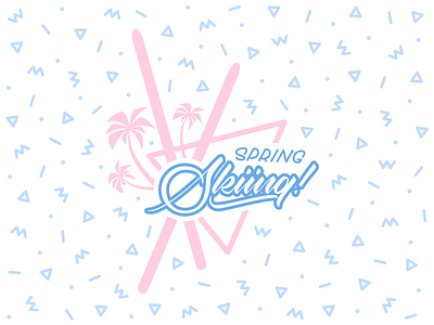 SPRING SKIING! calligraphy hand type lettering skiing