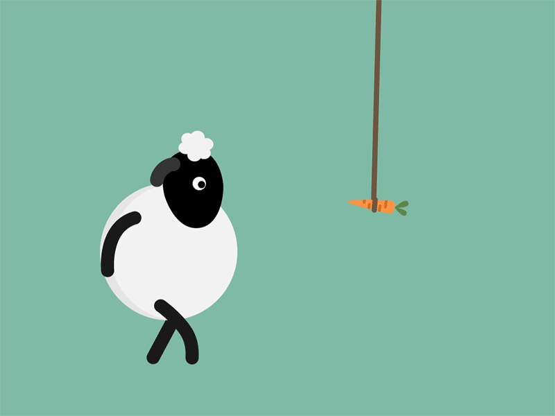 Carrot and stick 2d after effects animation carrot keyframe animation sheep stick tutorial walk cycle