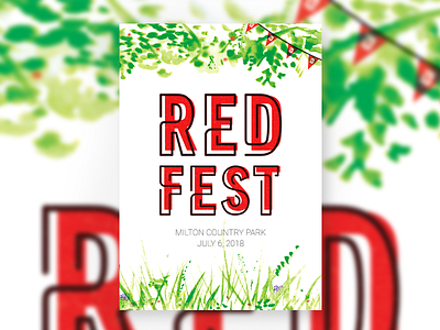 REDFEST poster festival orchard poster watercolour