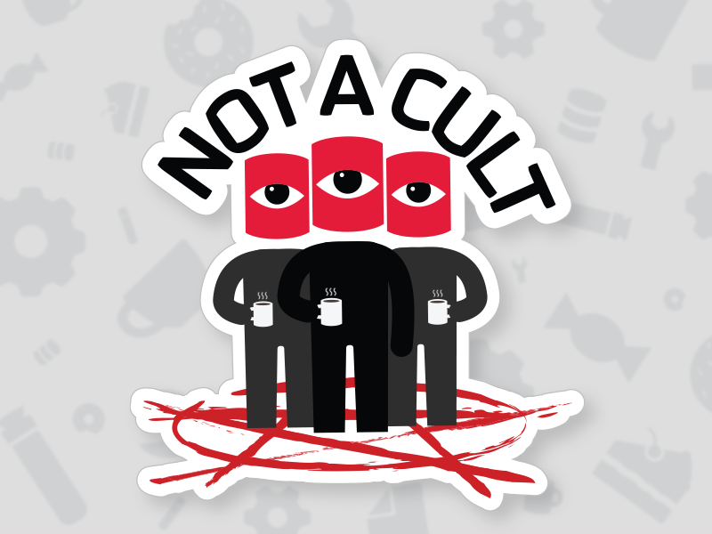 NOT A CULT sticker tech company not cult sticker