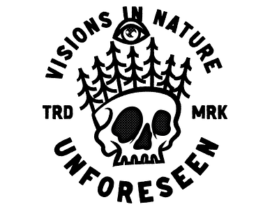 Visions in Nature- Unforeseen adobe adobe illustrator badge brand identity branding illustration illustrator lettering logo logos skull skulls trees type typography