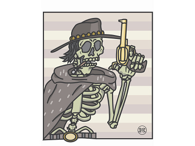 Dead Outlaw cowboy illustration illustrator skeleton skull