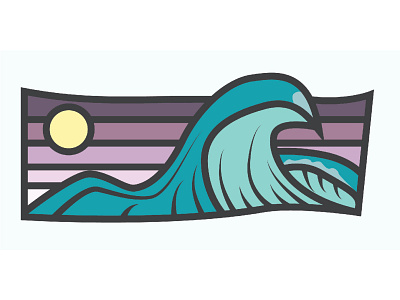 Wave Concept 1 illustration illustrator island sunset wave waves