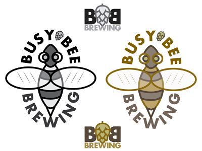 Busy Bee Brewing beer branding brewery illustrator logo