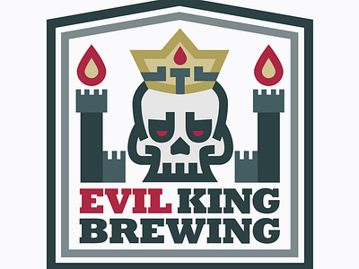 Evil King Brewing Badge adobe badge beer branding brewery evil identity identitydesign illustrator logo skull skulls
