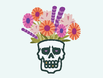 Friday Bouquet adobe adobe illustrator brand identity branding flower flowers illustration illustrator logo logos skull skull art skulls