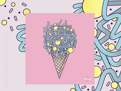 Ice Cream Social1: Errbody Wafflin adobe illustrator design illustration vector