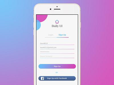 Daily UI #001 - Sign Up dailyui sign up ui design