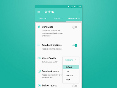 Daily UI #007 - Settings daily ui material design mobile settings video