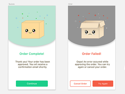 Daily UI #011 - Social Share 011 daily ui ecommerce failed flash message kawai order popup success