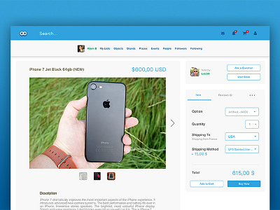 Daily UI #012 - Single Product blue daily ui ecommerce product social web