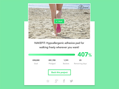 Daily UI #032 - Crowdfunding Campaign 032 back project campaign crowdfunding daily ui donate green