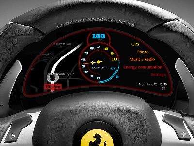 Daily UI #034 - Car Interface 034 car interface daily ui dashboard ferrari gps