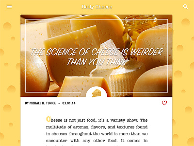 Daily UI #035 - Blog Post 035 blog post cheese daily ui yellow