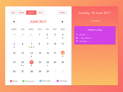 Daily UI #038 - Calendar