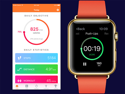 Daily UI #041 - Workout Tracker 041 activity apple watch daily ui ios timer tracking workout