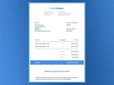 Daily UI #046 - Invoice