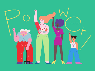 Girl power! character design design girl power girls illustration minimal women