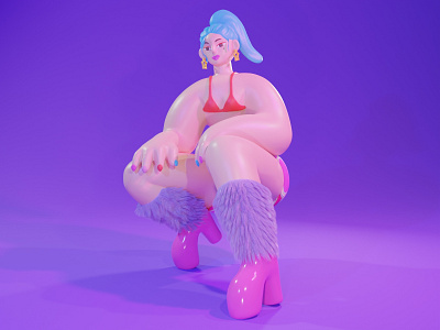 Hot mess 3d blender character design fashion graphic design illustration model render