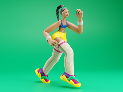 Sporty Girly 3d 3dart 3dcharacter 3dmodeling blender cgi character design girl illustration modeling render sportygirl