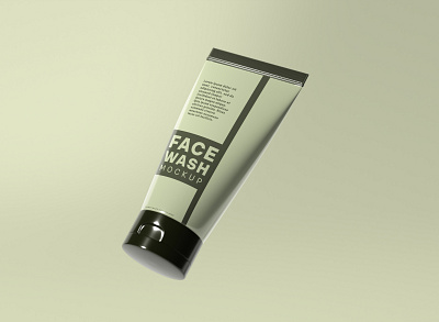 3D Modelling to Face Wash Cream Mockup 3d 3d modelling animation background blender branding clean cream face wash free freepik graphic design green logo mockup motion graphics simple template texture ui